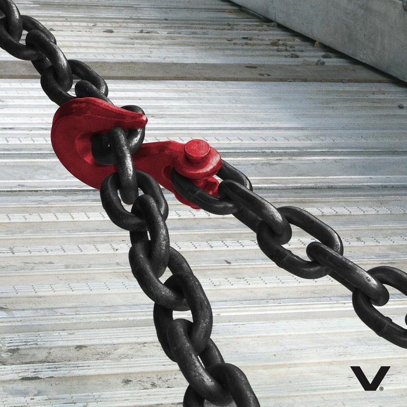 VULCAN Binder/Safety Chain with Clevis Grab Hooks - Grade 80-3/8 Inch x 10 Foot - 7,100 Pound Safe Working Load - Image 4