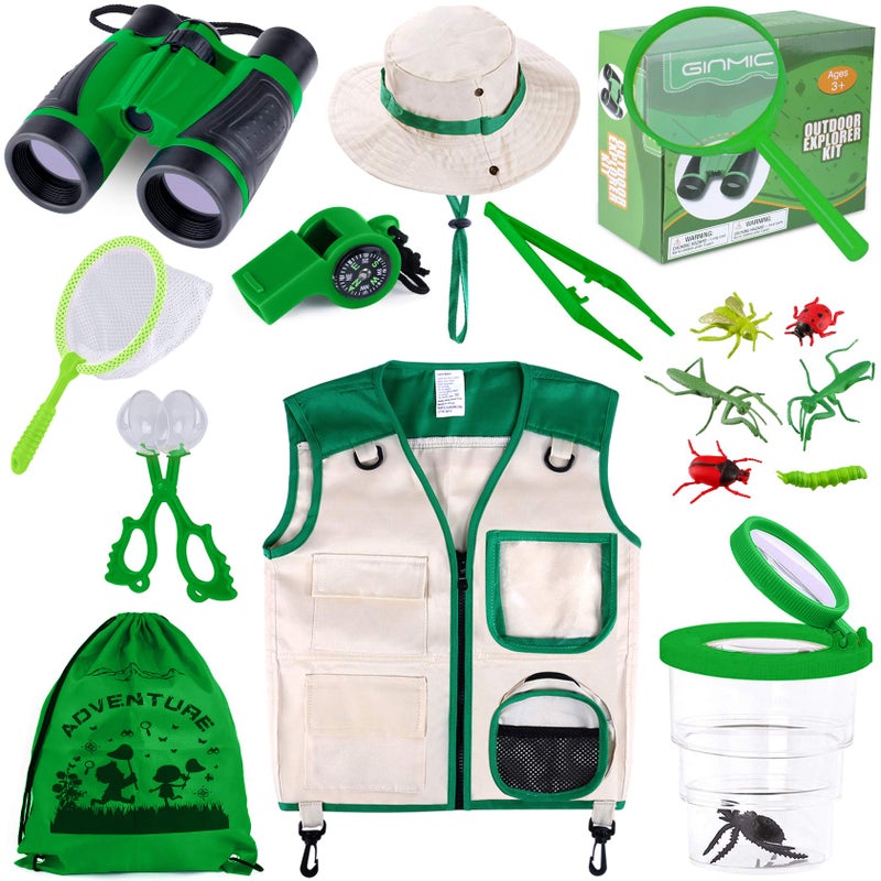 GINMIC Kids Explorer Kit  Bug Catching Kit 16 Pcs Outdoor Exploration Safari Kit for Kids Camping with Binoculars Adventure Hunting Hiking Educational Toy Gift for 312 Years Old Boys Girls - Image 2