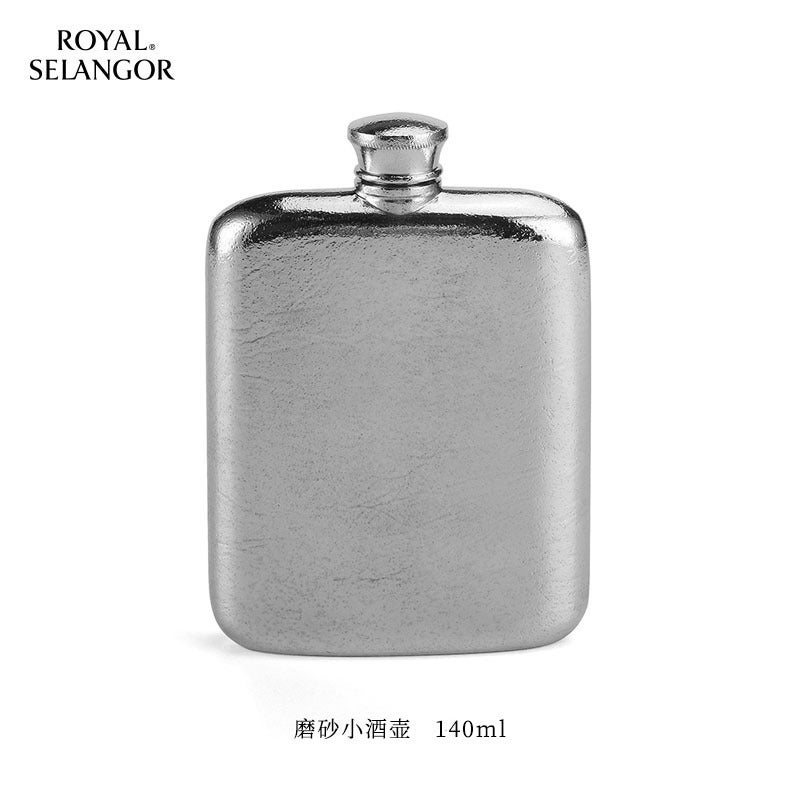 Royal Selangor Imported Handcrafted Small Wine Pot with Traditional Gold-Plating and Carved Cowhide Design - Portable Drinking  Set - Image 1