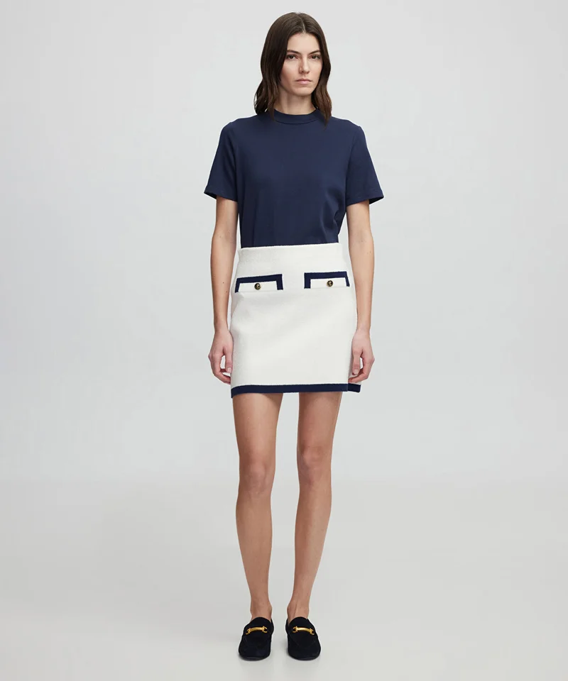 ابيكول Contrast Piping Skirt