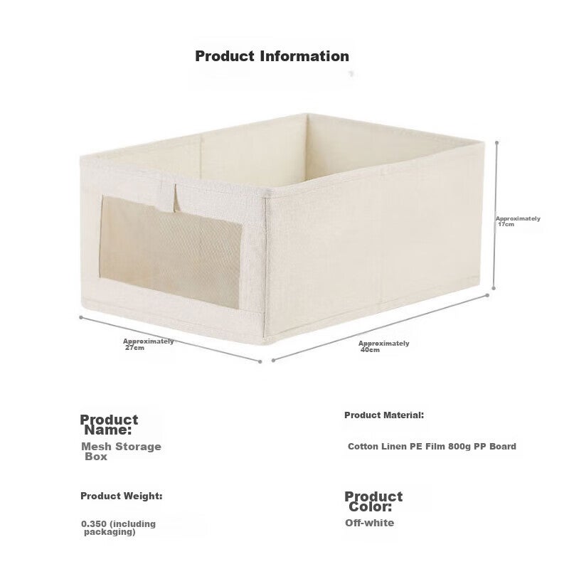 Youjialiangpin Clothes Storage Box, Pants Organizer, Wardrobe Clothing Organizer, Cotton And Linen Underwear Storage Basket, Miscellaneous Item Storage Container - Image 2