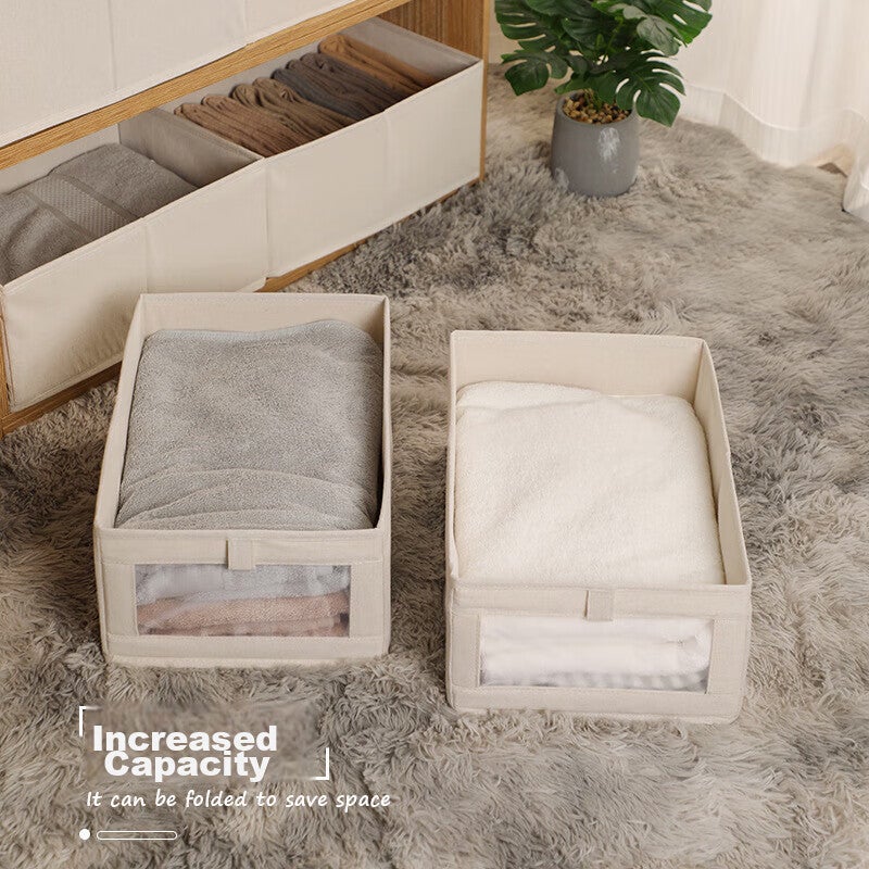 Youjialiangpin Clothes Storage Box, Pants Organizer, Wardrobe Clothing Organizer, Cotton And Linen Underwear Storage Basket, Miscellaneous Item Storage Container - Image 3