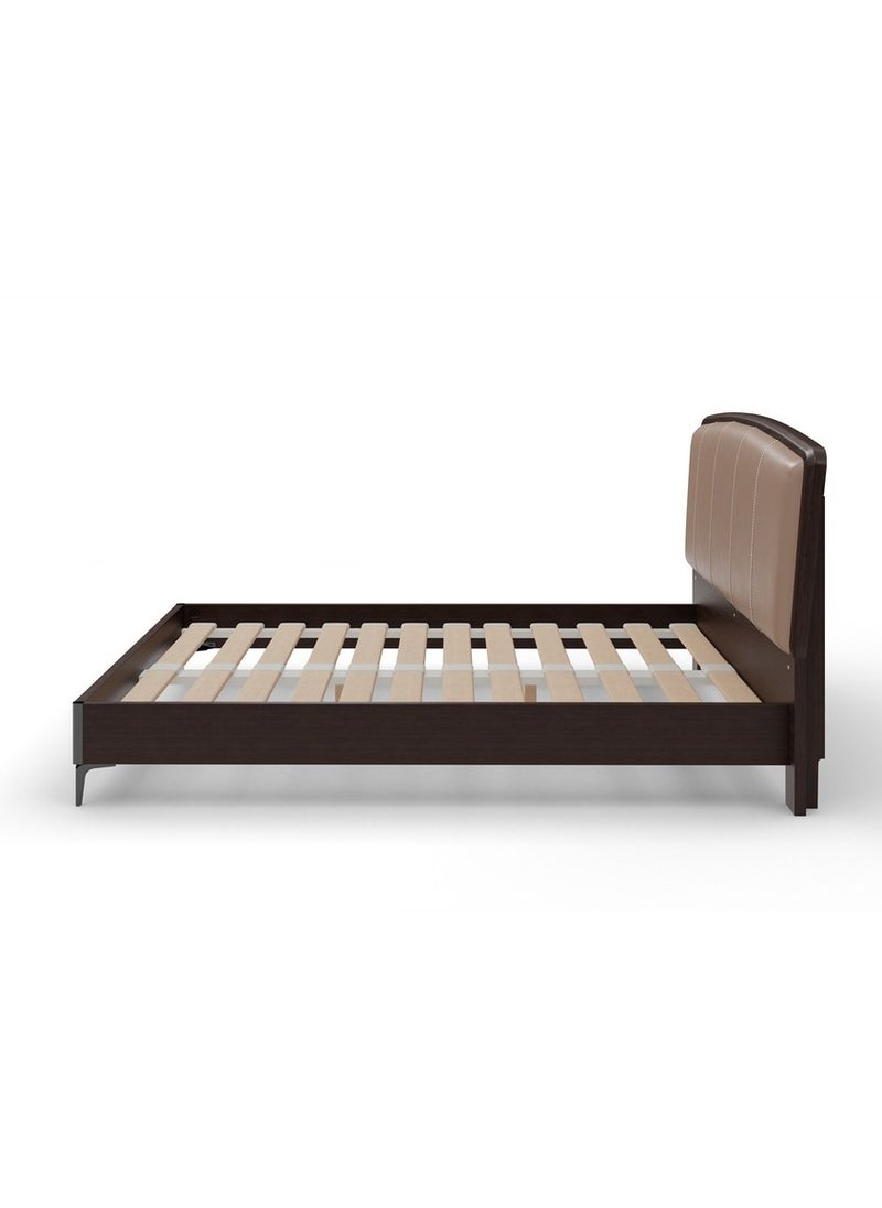 ROYALOAK Houston King Size Bed Solid Wood Frame with Leatherette Headboard and Modern Melamine Finish Durable and Stylish 216 x 194.5 cm  - Image 5
