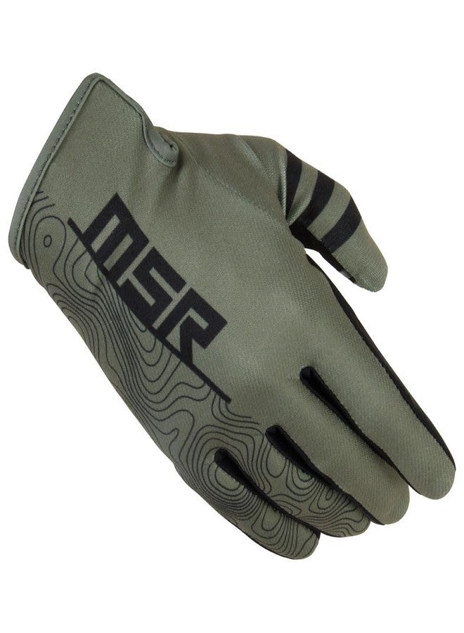 MSR Rush MTB Mountain Bike Dirt Bike Motocross MX BMX Outdoor Sports ATV UTV Powersports Riding Gloves for Men and Women XX-Large Olive - Image 1
