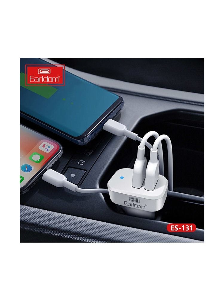 Earldom - USB Smart Car Fast Charger with 1 meter Cable 2.4A Android Mobiles and Tablets - Image 1