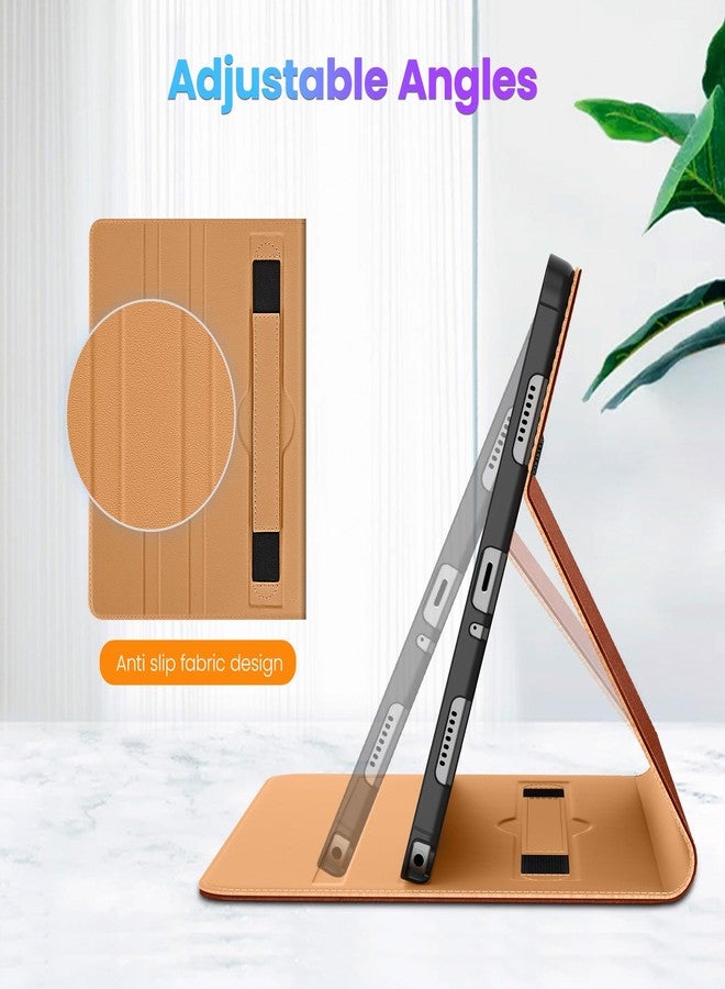 DTTO for Samsung Galaxy Tab A9 Plus 11 inch Case 2023, Premium Leather Business Folio Stand Cover with Hand Strap for Galaxy Tab A9+ 11’’ 2023 Model (SM-X210/X216/X218) - Auto Wake/Sleep, Brown - Image 3