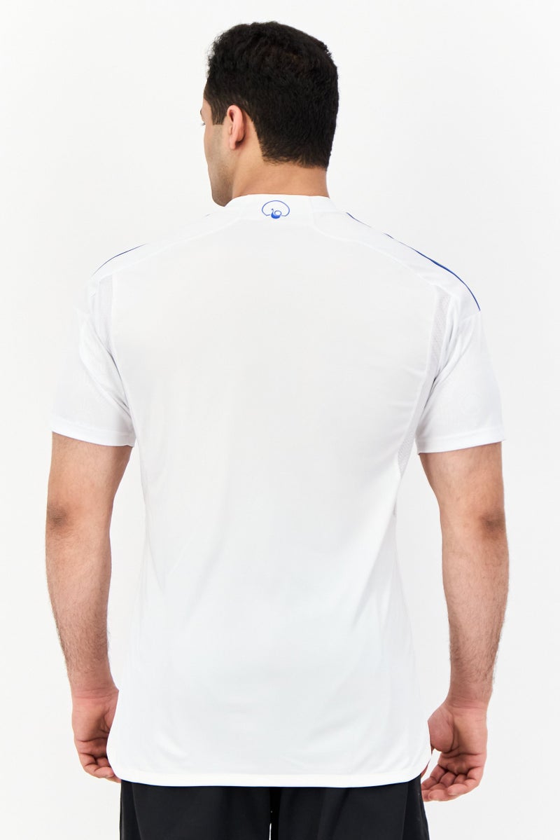 Adidas Men Sportswear Fit Short Sleeves Leeds United Football Jersey Shirt, White - Image 3