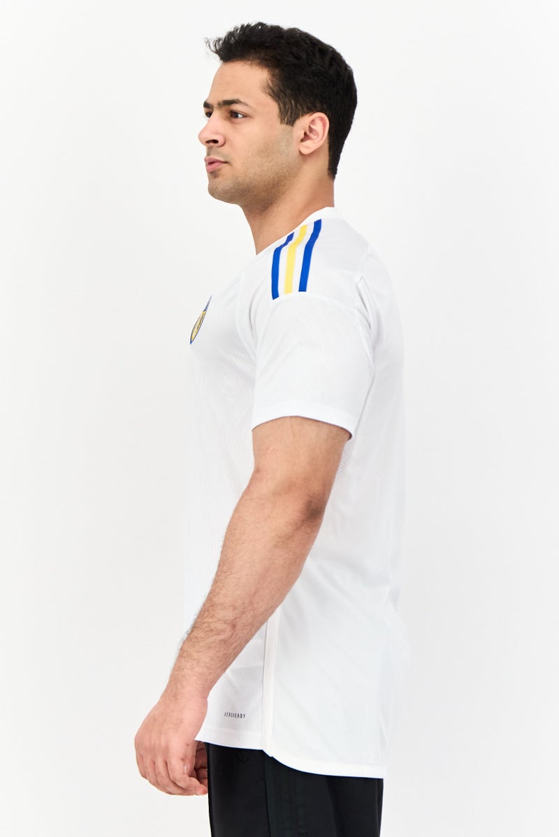 Adidas Men Sportswear Fit Short Sleeves Leeds United Football Jersey Shirt, White - Image 2