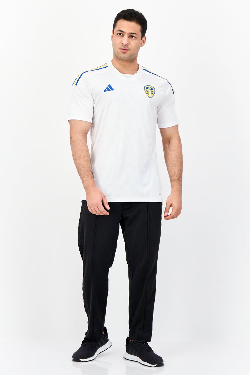 Adidas Men Sportswear Fit Short Sleeves Leeds United Football Jersey Shirt, White - Image 4