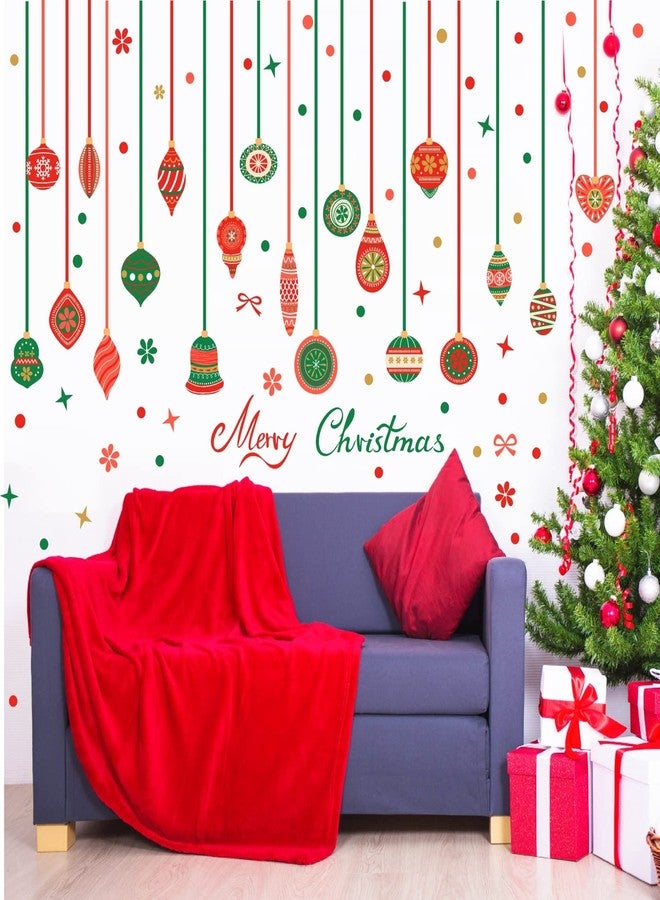 THEYGE Christmas Bell Wall Stickers Removable Large Xmas Ornament Wall Decals Peel and Stick Merry Christmas Wall Decals Xmas Holiday Wall Stickers Winter Holiday Party Supplies Decorations - Image 1