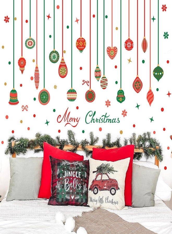THEYGE Christmas Bell Wall Stickers Removable Large Xmas Ornament Wall Decals Peel and Stick Merry Christmas Wall Decals Xmas Holiday Wall Stickers Winter Holiday Party Supplies Decorations - Image 4