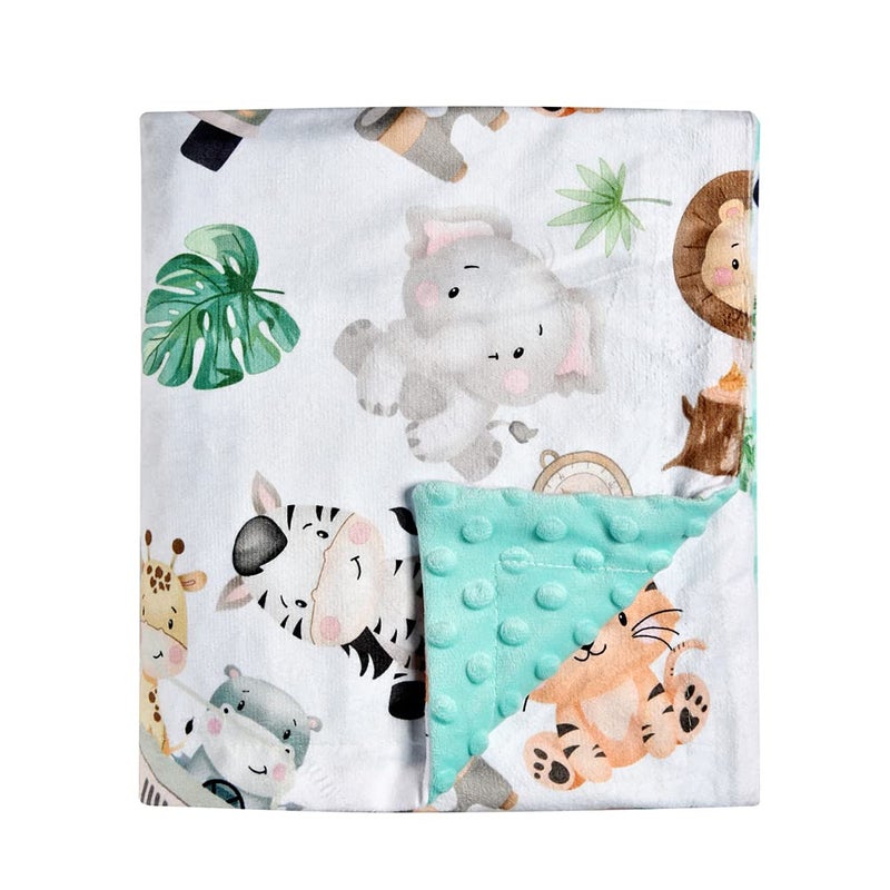 Baby Blanket Super Soft Minky Blanket Cute Animal Blanket with Dotted Backing for Newborns Nursery Stroller Receiving Toddlers Crib Bedding for Boy or Girl30 x 40 Inch Animal
