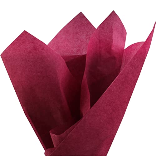 PMLAND Premium Quality Gift Wrapping Paper  Burgundy Color  20 Inches x 26 Inches 60 Sheets