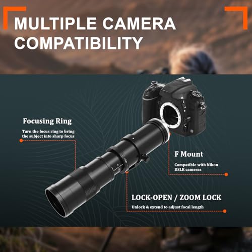 BENOISON Telephoto Lens for Nikon - F Lens 420-800mm for Nikon DSLR, Manual Focus MF Zoom Lens for Nikon D3500 D850 D7500 D5600 D3400 D500 D7200 D5500 D750 D810 D3300 D5300 D610 D7100 D5200 etc - Image 5