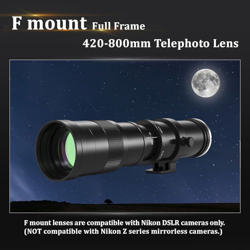 BENOISON Telephoto Lens for Nikon - F Lens 420-800mm for Nikon DSLR, Manual Focus MF Zoom Lens for Nikon D3500 D850 D7500 D5600 D3400 D500 D7200 D5500 D750 D810 D3300 D5300 D610 D7100 D5200 etc - Image 2