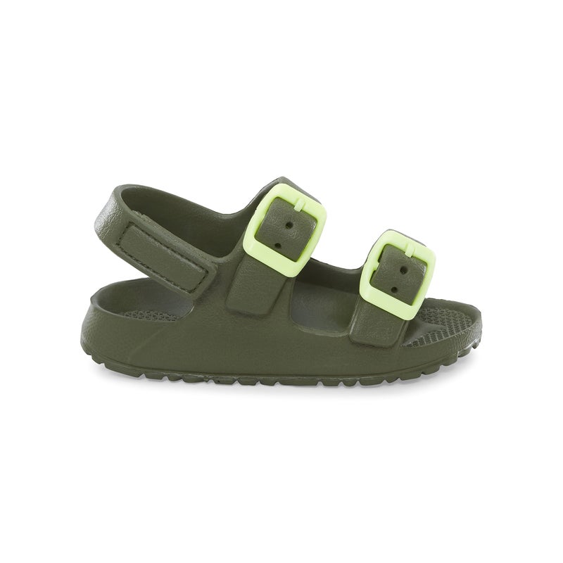 OshKosh B'Gosh Boys Rivar Sandal, Olive/Lime - Image 2