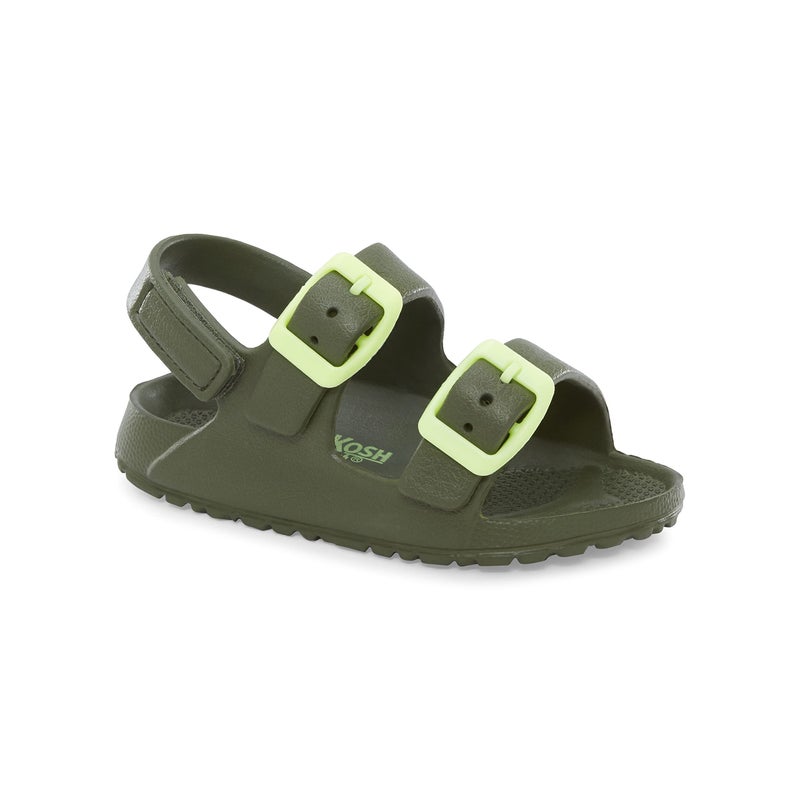 OshKosh B'Gosh Boys Rivar Sandal, Olive/Lime - Image 1