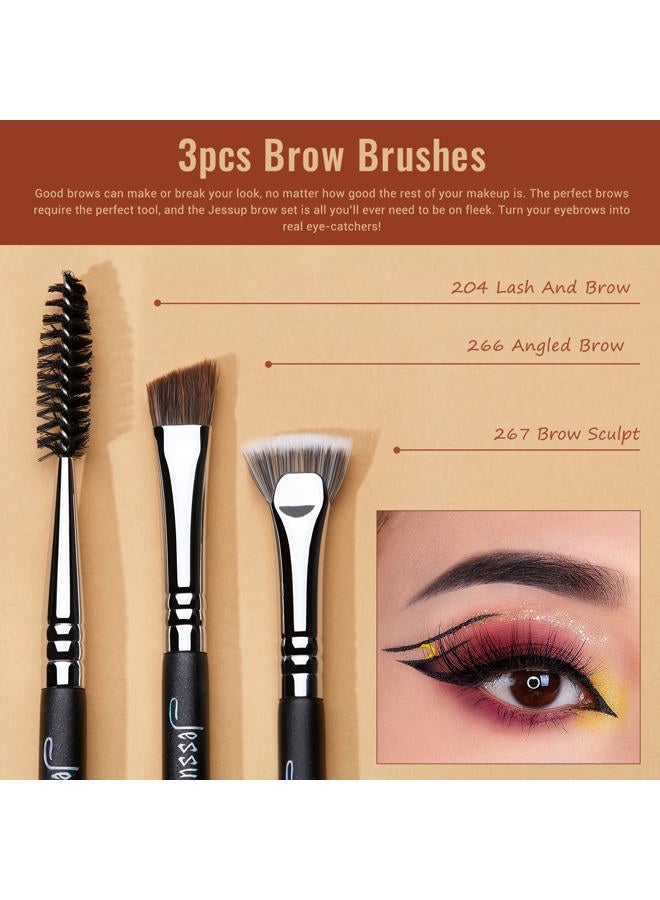 Jessup Eye Makeup Brushes Set Professonal 28pcs Premium Synthetic Eyeshadow Brush Eyeliner Brush Eyebrow Brush Blending Brush for Makeup Black T341 - Image 5