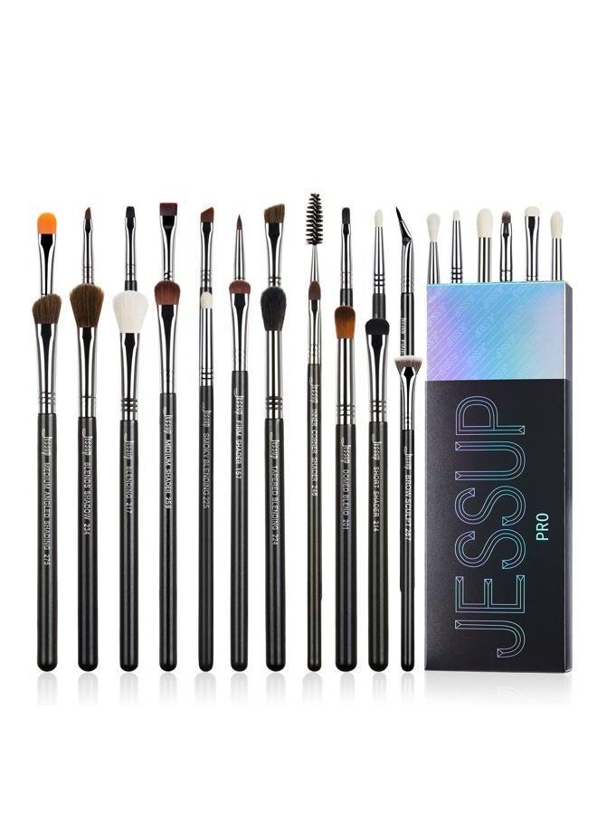 Jessup Eye Makeup Brushes Set Professonal 28pcs Premium Synthetic Eyeshadow Brush Eyeliner Brush Eyebrow Brush Blending Brush for Makeup Black T341 - Image 1