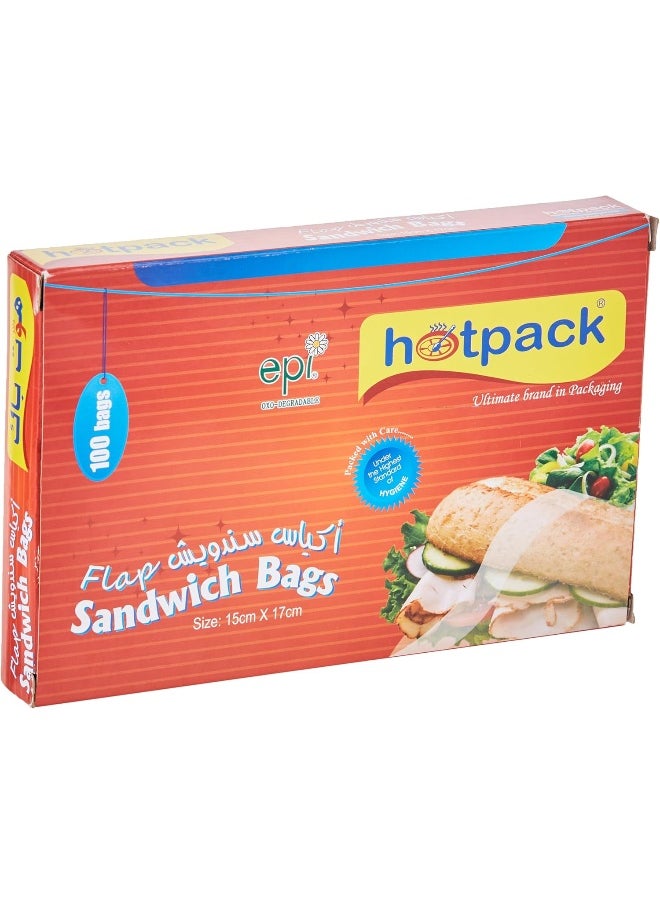 Hotpack Disposable Plastic, Multipurpose, Food Storage, Sandwich Bag 15x17cm, 100 Pieces - pzsku/Z178A7FE7D00CFEB4CA8AZ/45/_/1739530000/9ba206d4-e326-4d54-a4ba-3f3ef0399413