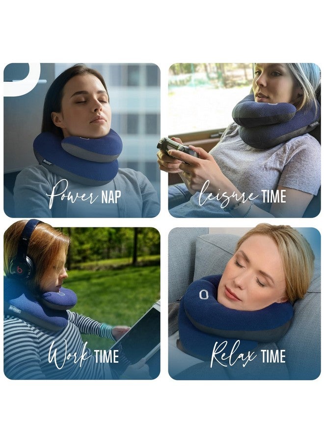 BCOZZY BCOZZY Travel Neck Pillow for Airplane- Patented Double Support for Head, Neck, and Chin. Best for Long Flights, Plane Sleeping, and Car Rides. Adjustable Size. Fully Washable. Carry Bag. Large, Black  - Image 5