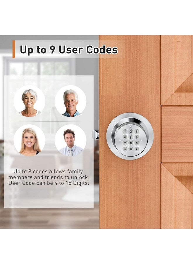 Signstek Keyless Entry Door Lock, Door Knob with Keypad, Smart Code Door Lock, Mute Mode, Passage Function, Easy to Install, Satin Nickel - Image 2