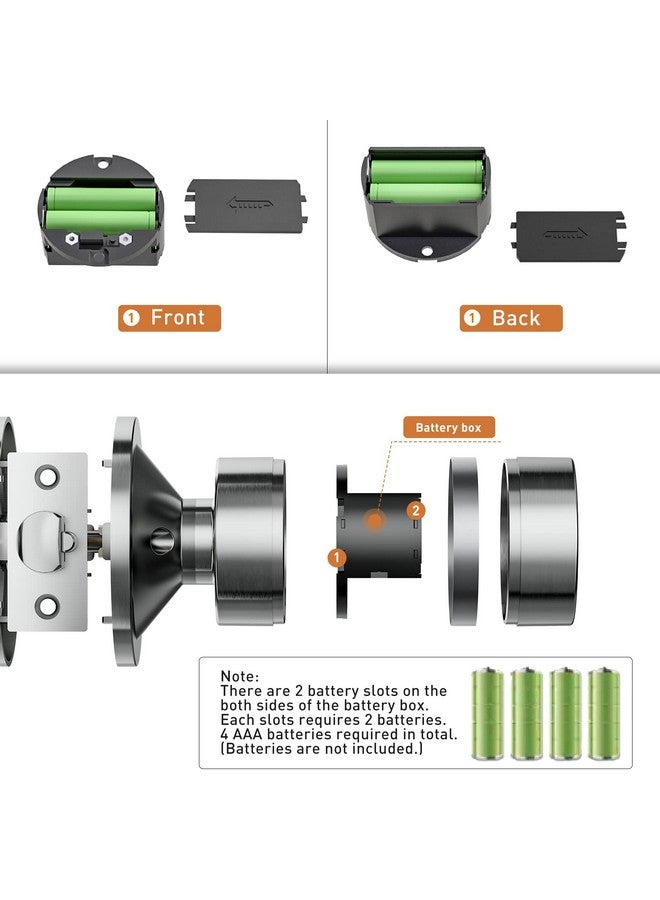 Signstek Keyless Entry Door Lock, Door Knob with Keypad, Smart Code Door Lock, Mute Mode, Passage Function, Easy to Install, Satin Nickel - Image 4