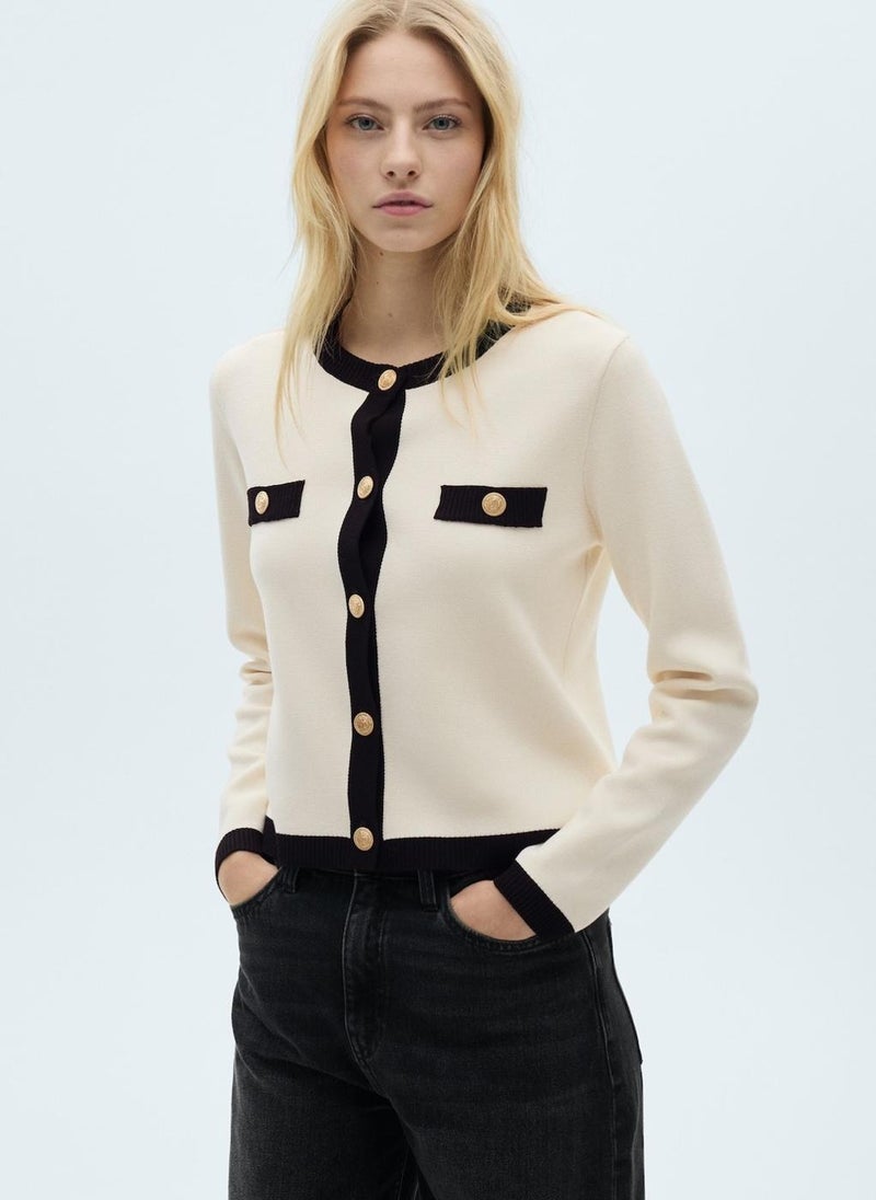MANGO Knitted Jacket With Jewel Buttons  - Image 1