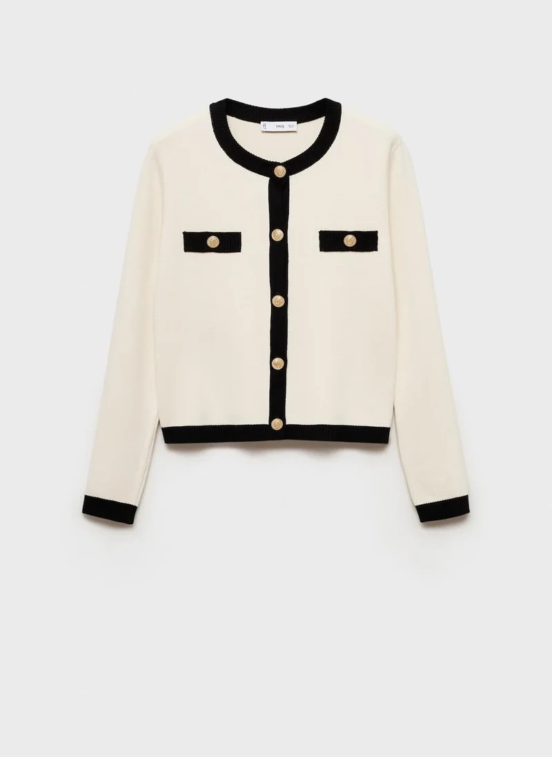 MANGO Knitted Jacket With Jewel Buttons