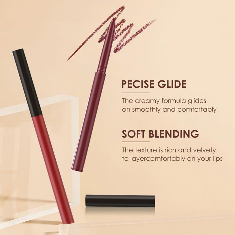 BestLand 6Pcs Matte Liquid Lipstick and Lip Liner Set, Non-Stick Cup Not Fade Waterproof 24 Hour Lip Gloss Nude Brown Lip Liner Pencil for Women, labiales mate 24 horas originales (Set B) - Image 5