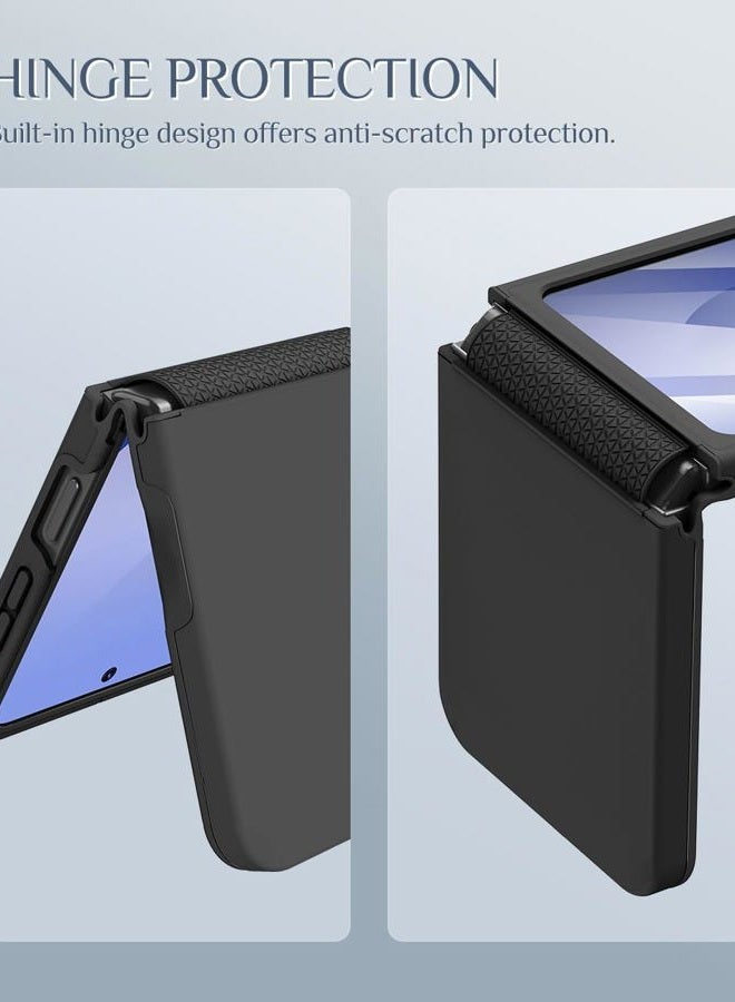 Caka Galaxy Z Flip 6 Case, Samsung Flip 6 Case, Hinge Protection Screen Protector Shockproof Wireless Charging for Samsung Galaxy Z Flip 6 2024 Black - Image 5