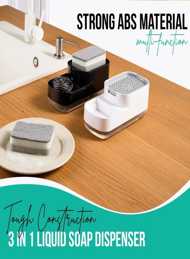 Purvaa Collection Soap Dispenser for Kitchen with Sponge Holder 400ml, Hollow Design, Durable & Smooth Body, Rust Proof, 3 in 1 Liquid Soap Dispenser, Sink Dish Washing Soap Dispenser Set - Image 4