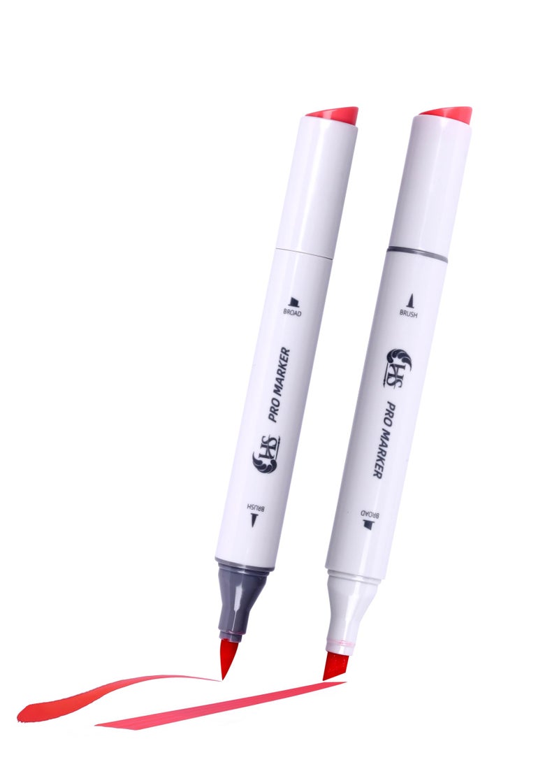 HAKIM'S HS Twin Tip Brush Pro Markers Set Of 6 - Warm Grey - Image 4