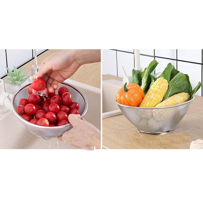 esowemsn 1PC Stainless Steel Rice Washing Sieve Strainer 7inch Kitchen Mesh Net Strainer Basket Drainer Washing Bowl Sieve Sifters for Vegetable Fruits Rice Washing - Image 5