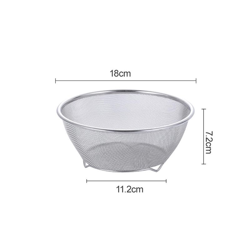 esowemsn 1PC Stainless Steel Rice Washing Sieve Strainer 7inch Kitchen Mesh Net Strainer Basket Drainer Washing Bowl Sieve Sifters for Vegetable Fruits Rice Washing - Image 3