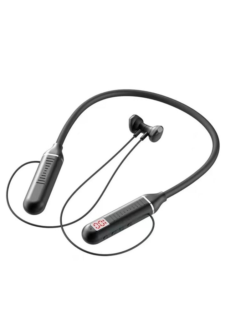 Neckband Headphones with Magnetic Earbuds HD Stereo Noise Cancelling Bluetooth Headphones with LED Digital Display - Image 1