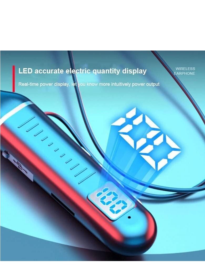 Neckband Headphones with Magnetic Earbuds HD Stereo Noise Cancelling Bluetooth Headphones with LED Digital Display - Image 4