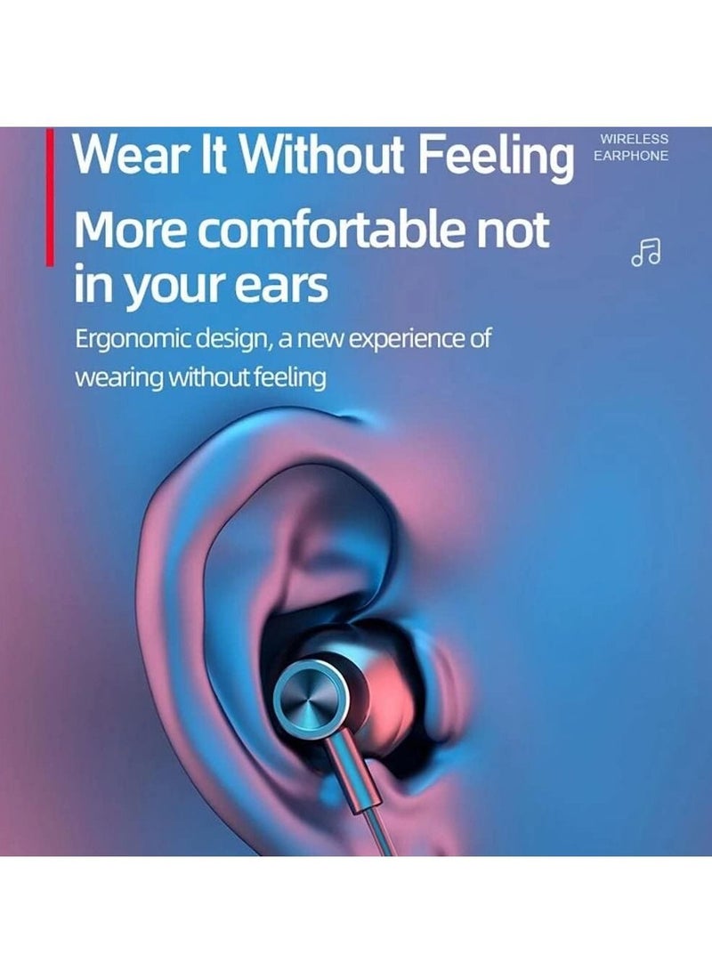 Neckband Headphones with Magnetic Earbuds HD Stereo Noise Cancelling Bluetooth Headphones with LED Digital Display - Image 3