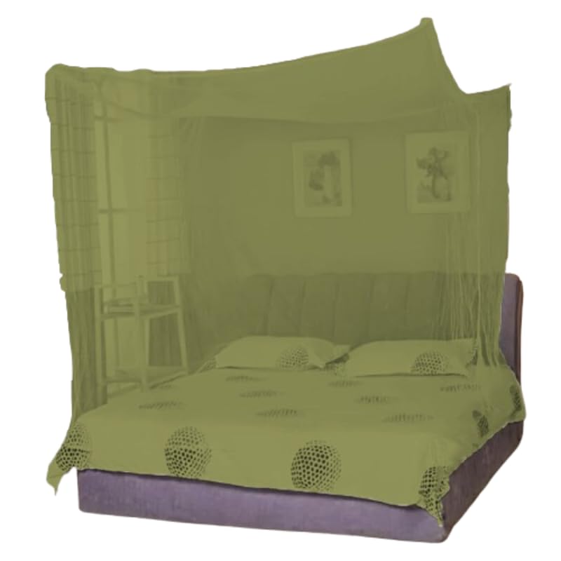 Divayanshi Foldable Polycotton Mosquito Net (Machhardani) for Queen Bed (Olive Green, 6.5x6.5 ft) | Breathable, Lightweight & Portable | Easy Setup, Durable & Ideal for Full Protection at Home - Image 4
