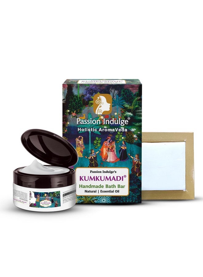 Passion Indulge Kumkumadi Natural Handmade Bath Bar & Kumkumadi Natural Face Mudd Pack (250 gm) For Skin Glow, Shine & Brightness with Saffron, Vetiver Oil and 16 Herbs - Image 1