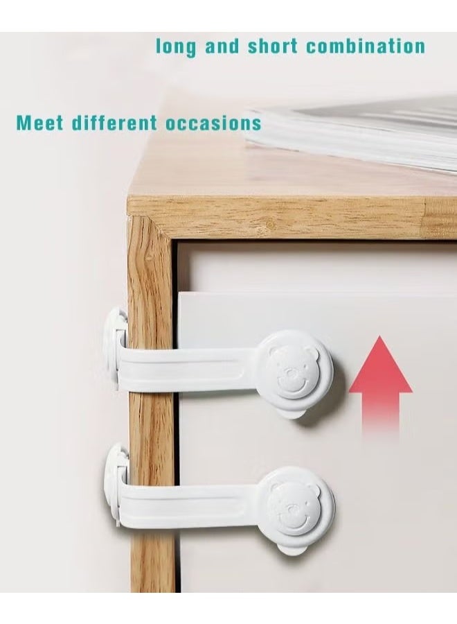 HOOKOR 16-Piece Baby Safety Strap Locks Child Lock for Cabinets and Drawers, Toilet, Fridge & More. 3M Adhesive Pads. Easy Installation, No Drilling Required, White - Image 5