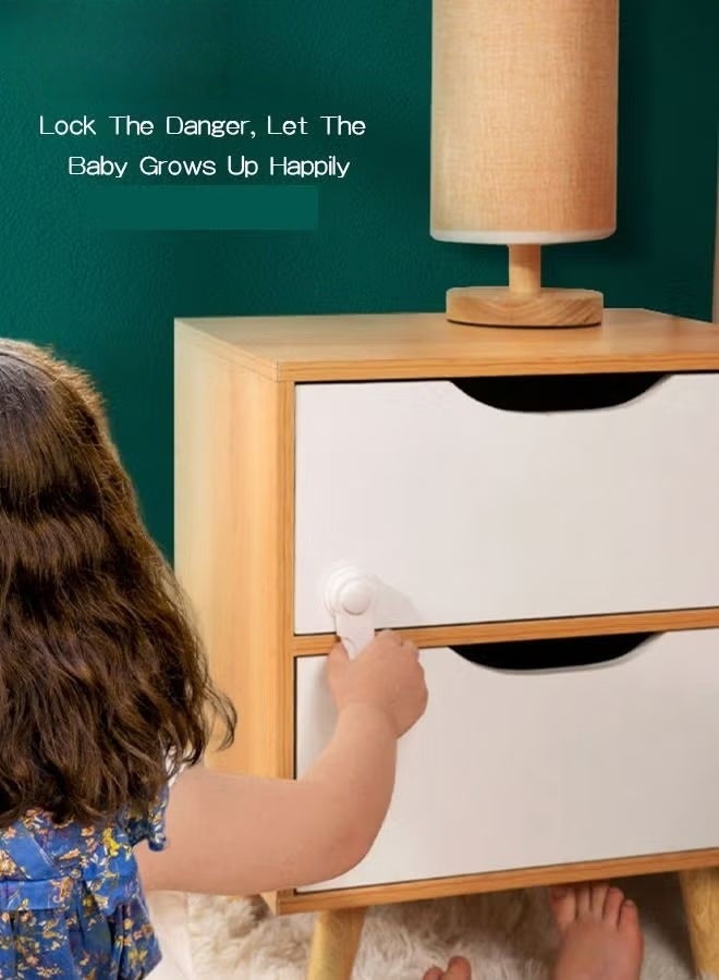 HOOKOR 16-Piece Baby Safety Strap Locks Child Lock for Cabinets and Drawers, Toilet, Fridge & More. 3M Adhesive Pads. Easy Installation, No Drilling Required, White - Image 2