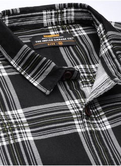 The Indian Garage Co Men Slim Fit Checkered Full Sleeves Cutaway Collar Casual Shirt  - Image 4