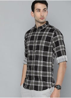 The Indian Garage Co Men Slim Fit Checkered Full Sleeves Cutaway Collar Casual Shirt  - Image 3