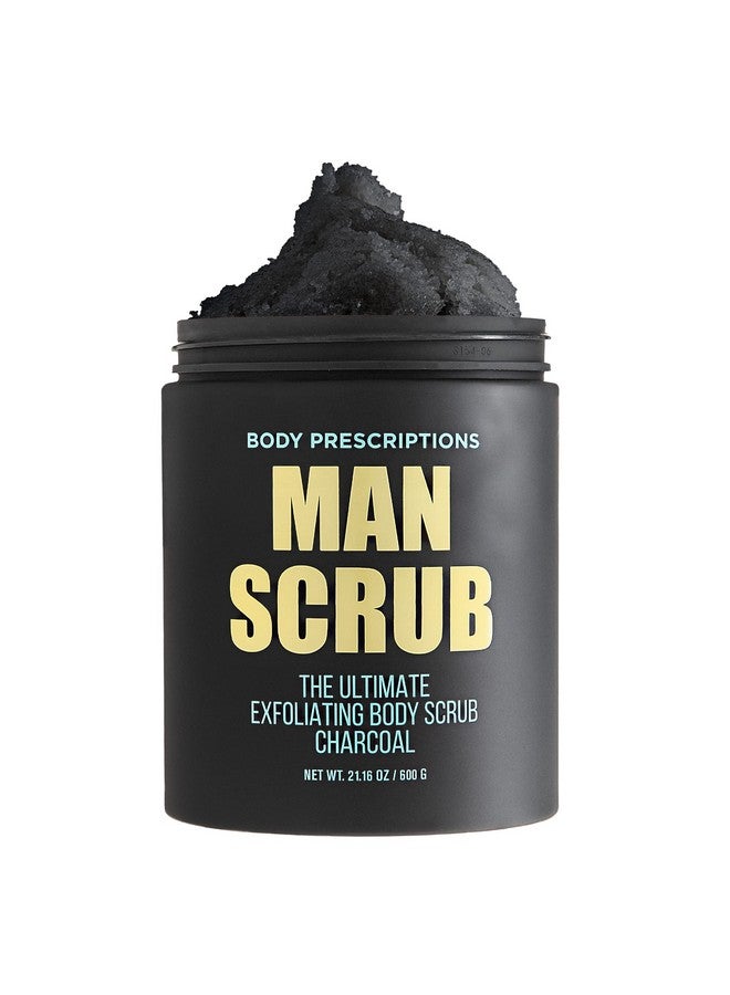 بودي بريسكريبشنز مقشر الجسم للرجال من بودي بريسكشنز - غسول تنظيف البشرة المثالي في وعاء بغطاء دوار، مناسب لجميع أنواع البشرة، 21 أونصة (عبوة من قطعة واحدة)، فحم - Image 1