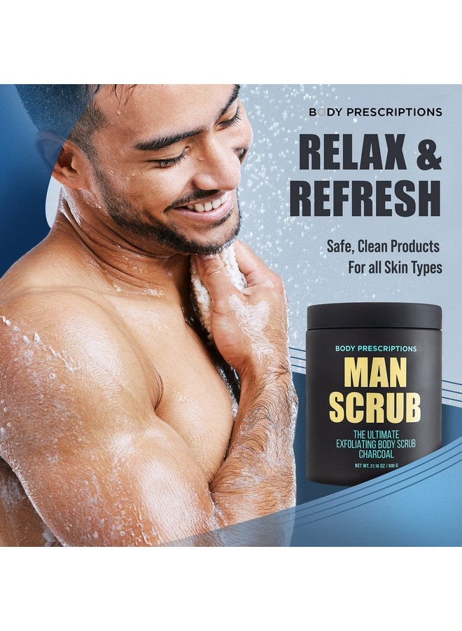 بودي بريسكريبشنز مقشر الجسم للرجال من بودي بريسكشنز - غسول تنظيف البشرة المثالي في وعاء بغطاء دوار، مناسب لجميع أنواع البشرة، 21 أونصة (عبوة من قطعة واحدة)، فحم - Image 2