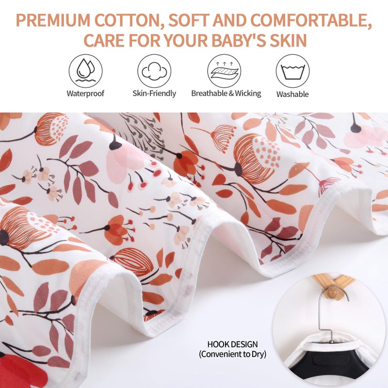 Bnditeu Diaper Changing Pads for Baby, Flower Change Mat, 3Layers Waterproof Change Pad Foldable Absorbent Mats for Women, Reusable Incontinence Underpads for Patient 24''x30'' - Image 4