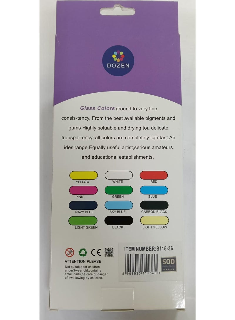 Dozen Glass S115-36  High Quality Studio Colour 12 colors x 12ml - Image 2