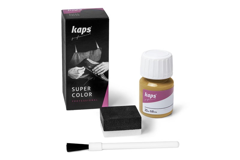 Kaps Dye Paint For Leather Shoes And Bags With Sponge And Brush, Super Color, 70 Colors (108 - Ochre) - Image 1
