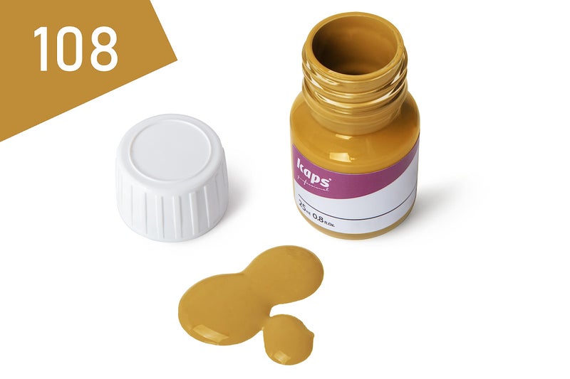 Kaps Dye Paint For Leather Shoes And Bags With Sponge And Brush, Super Color, 70 Colors (108 - Ochre) - Image 3